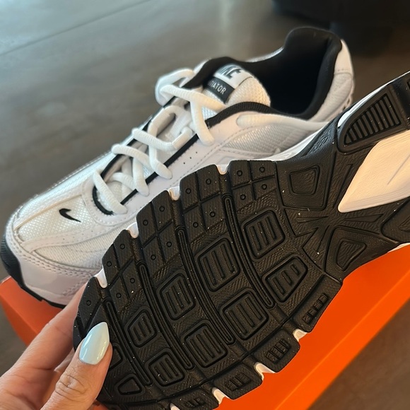 Nike White Sneakers with Black and Silver Details - Picture 5 of 5